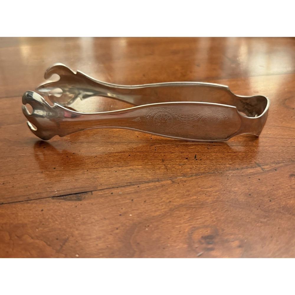Vintage 1992 Kirk Stieff Smithsonian Collection Silverplate‎ Claw Ice Tongs 6"